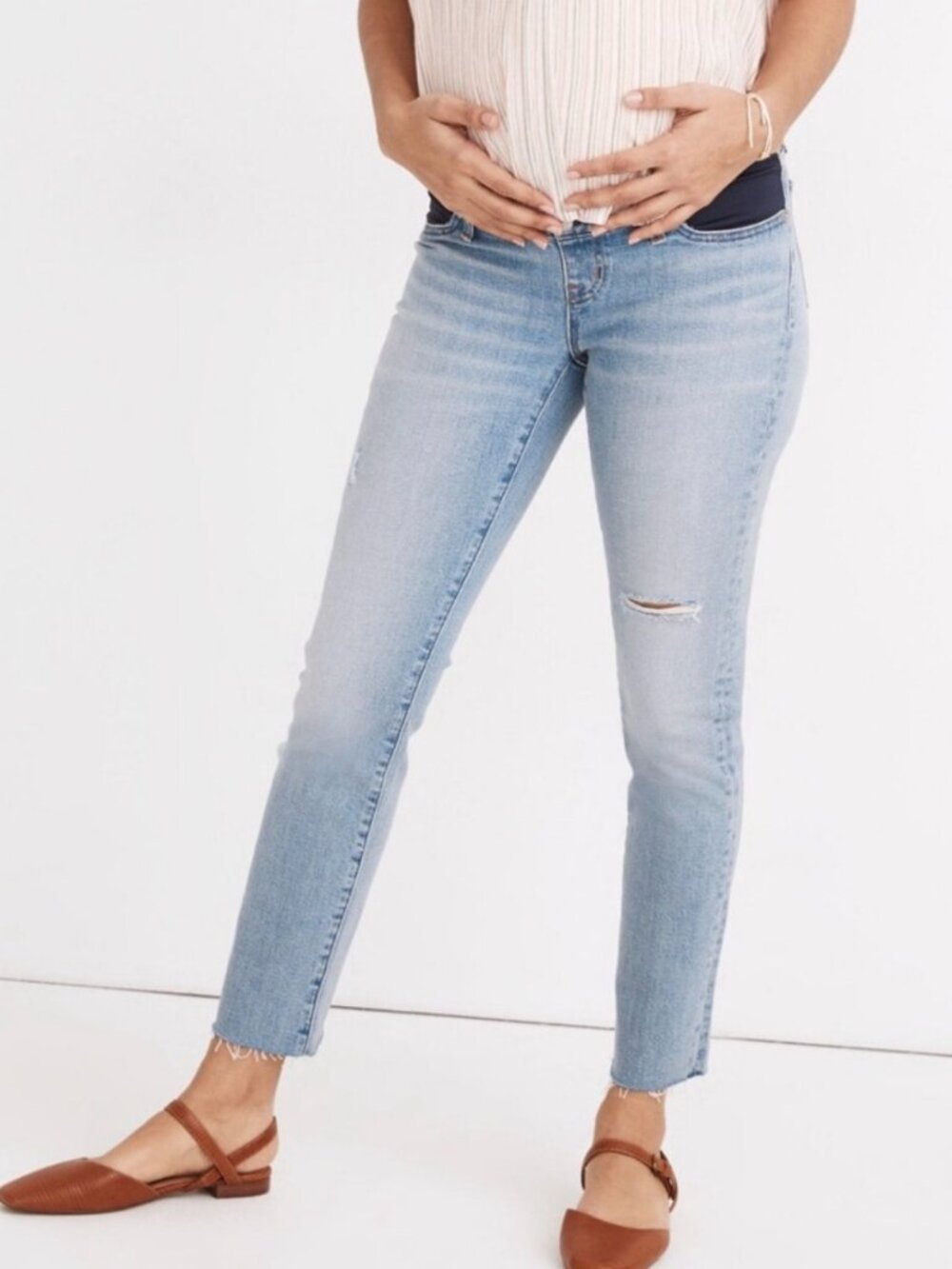 90’s Mom Style Madewell The Maternity Perfect Vintage Jeans w/Side Panels Sz 28